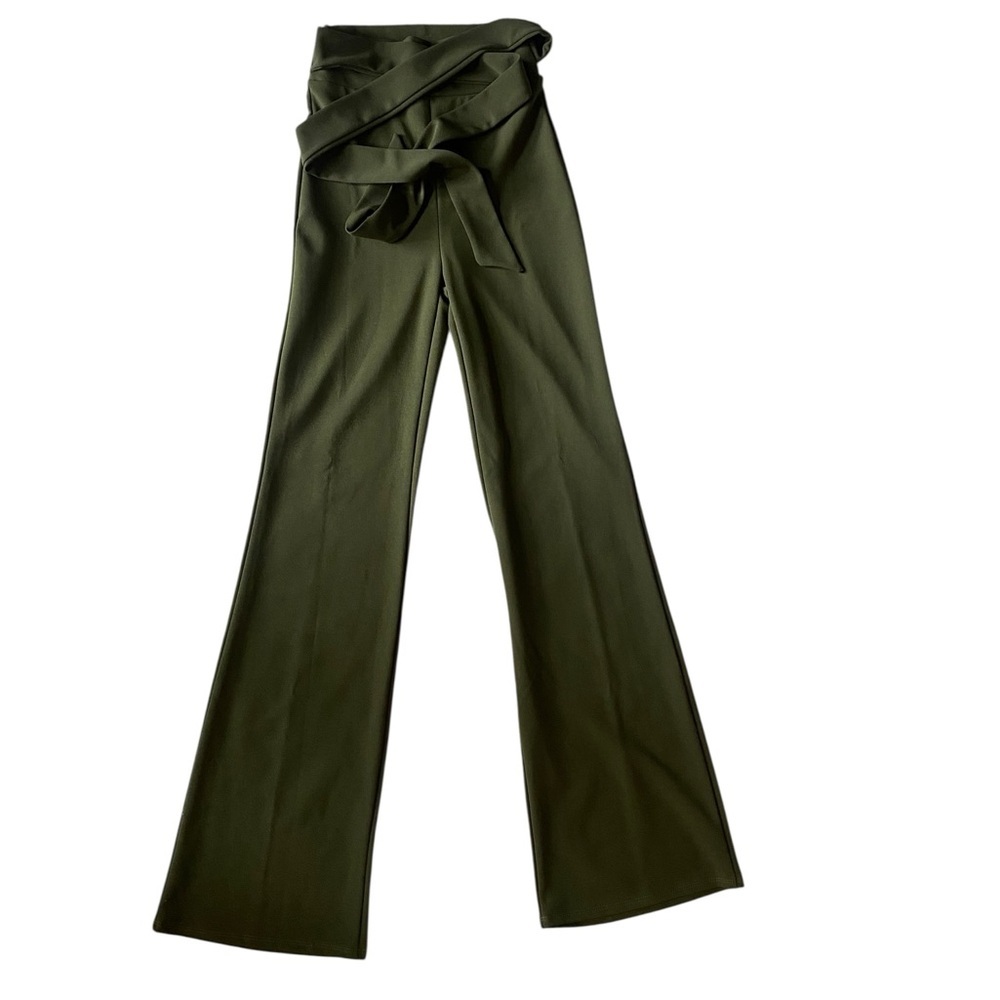 Windsor High-Waist Green Wide-Leg Pants